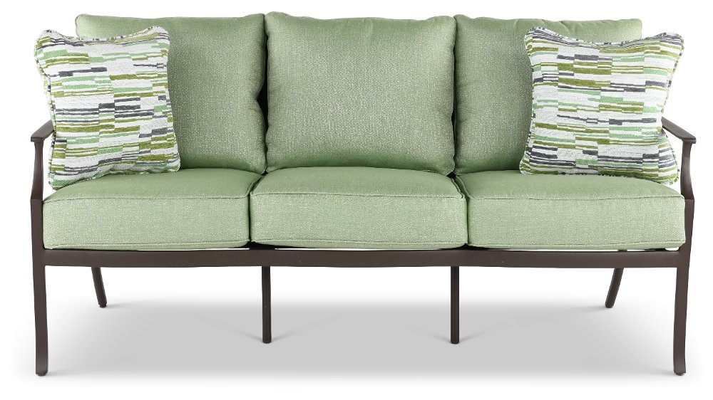 Thurston Gray and Green Patio Sofa