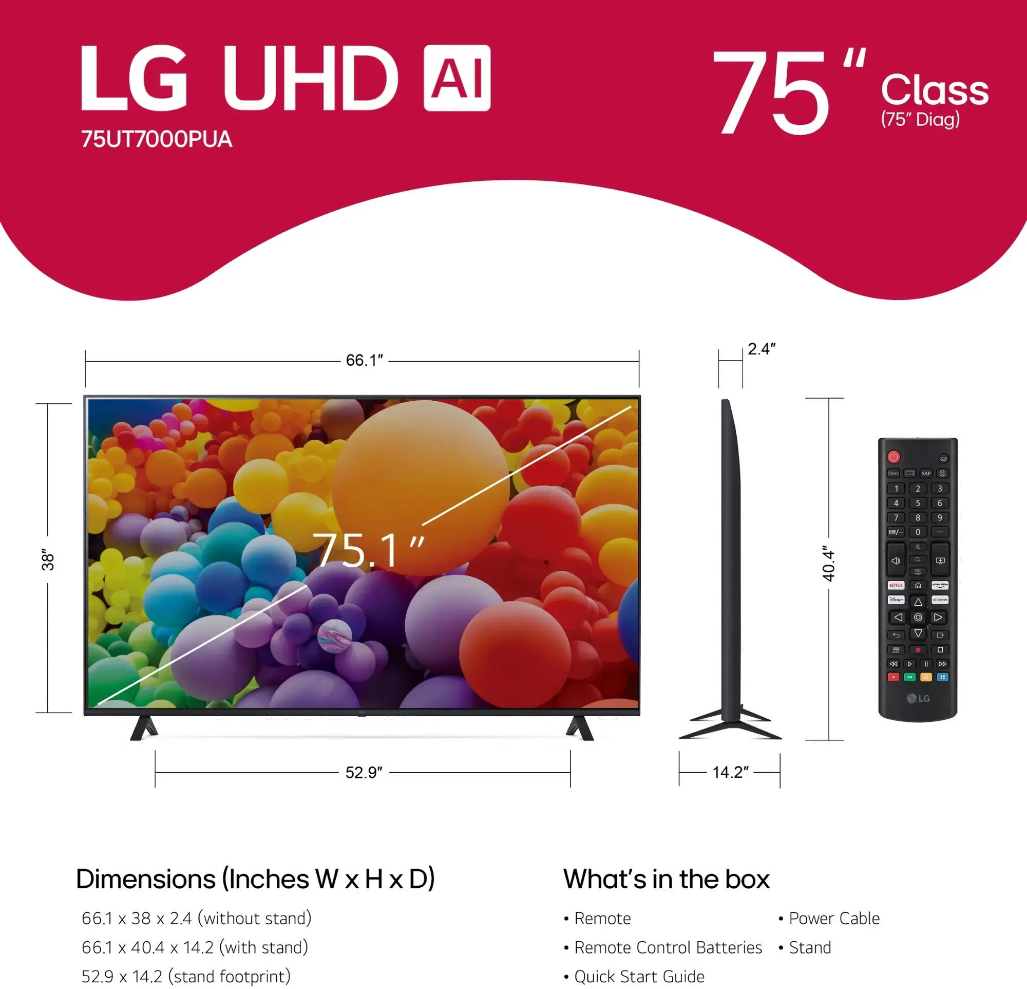 75UT7000PUA LG 75” UT70 Series LED 4K UHD Smart TV-17