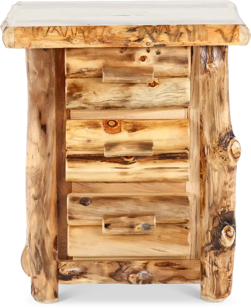 Aspen Natural Log Nightstand