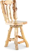 Aspen Natural Log Swivel Bar Stool
