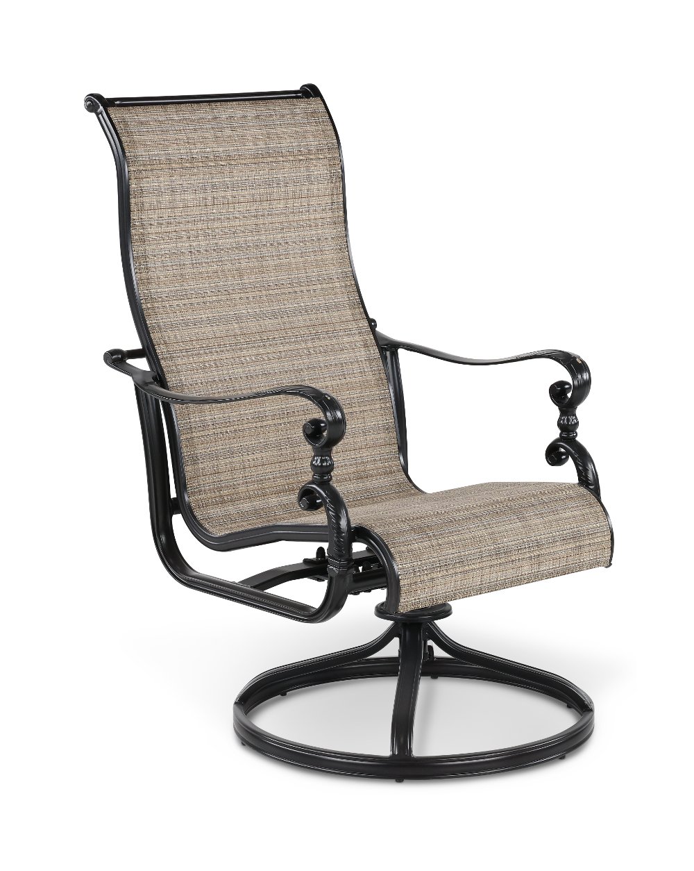 Montreal Brown Sling Swivel Patio Chair