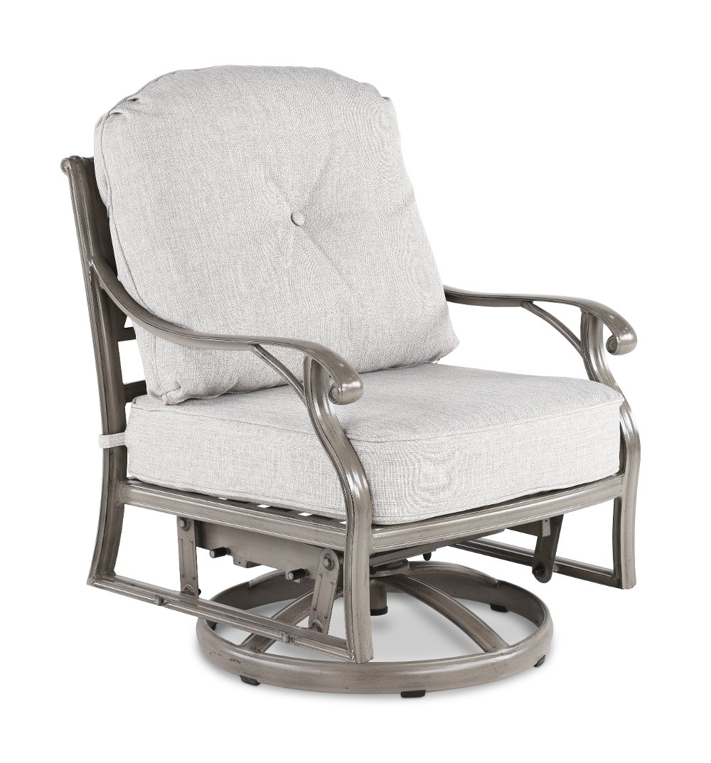 Macan Gray and Off White Patio Club Swivel Glider