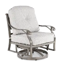 Macan Gray and Off White Patio Club Swivel Glider