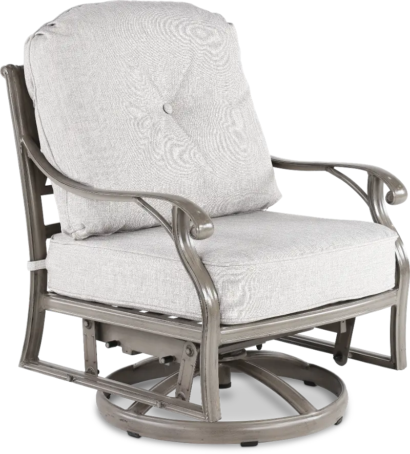 Macan Gray and Off White Patio Club Swivel Glider