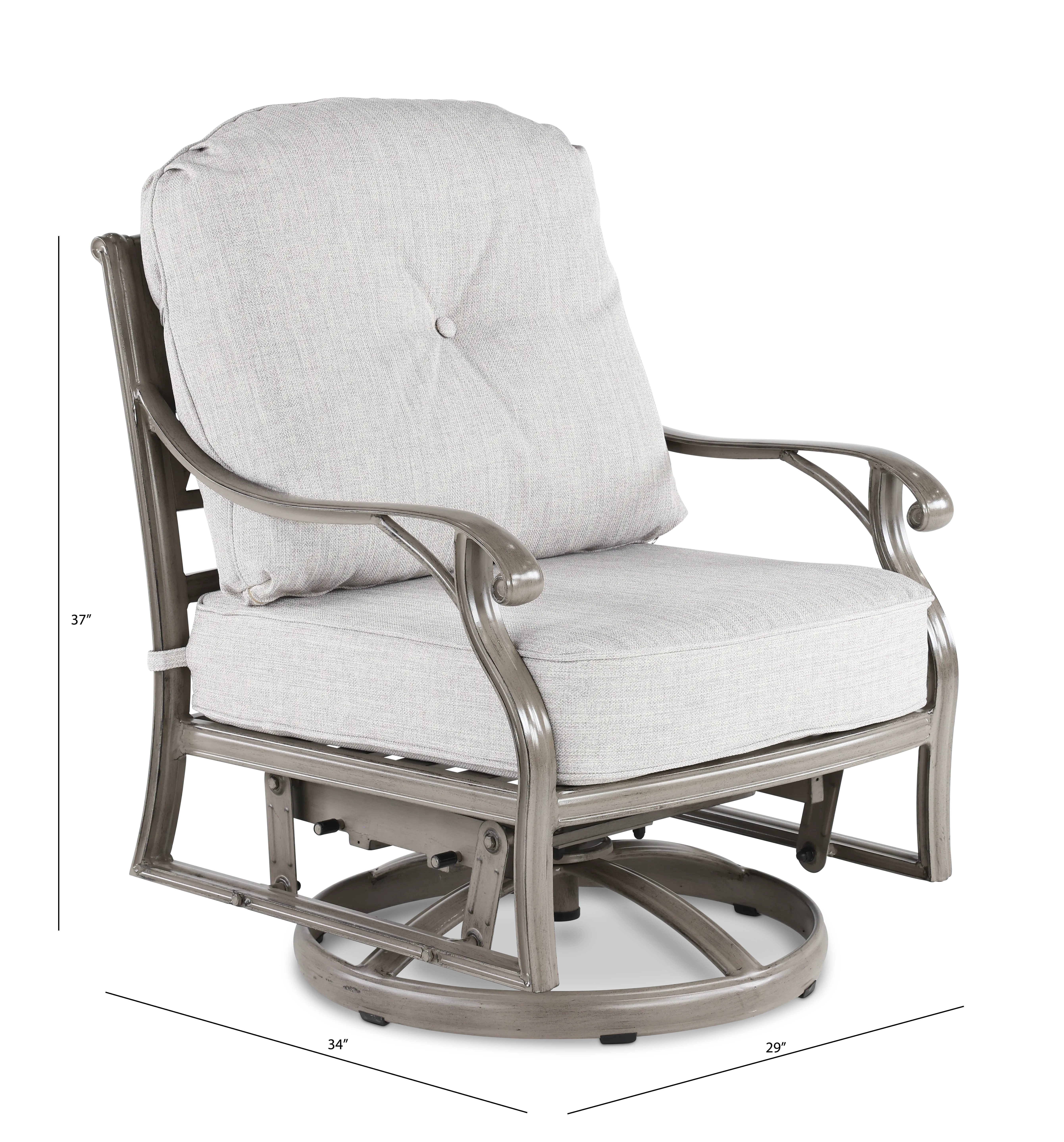 Macan Gray and Off White Patio Club Swivel Glider-3