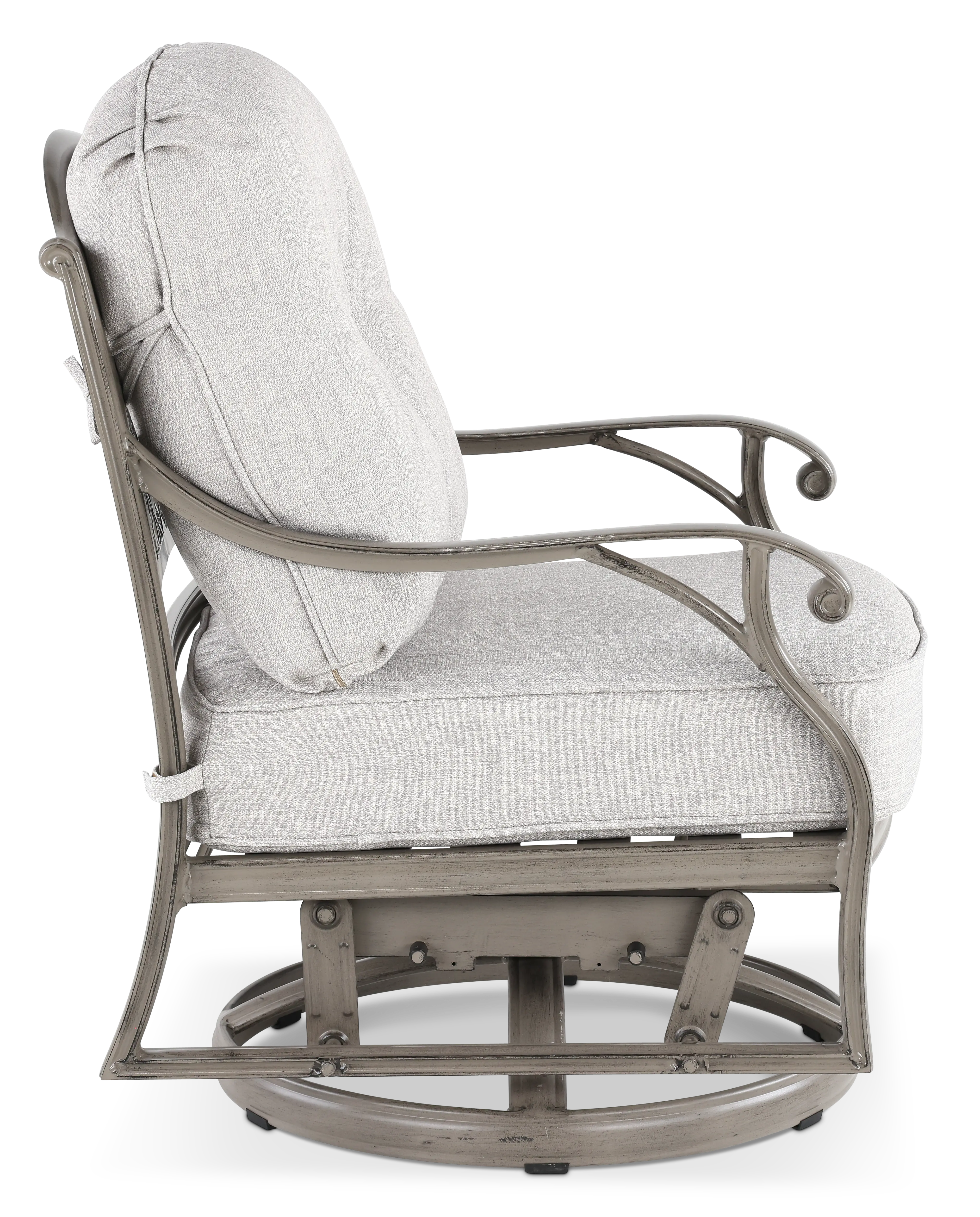 Macan Gray and Off White Patio Club Swivel Glider-5
