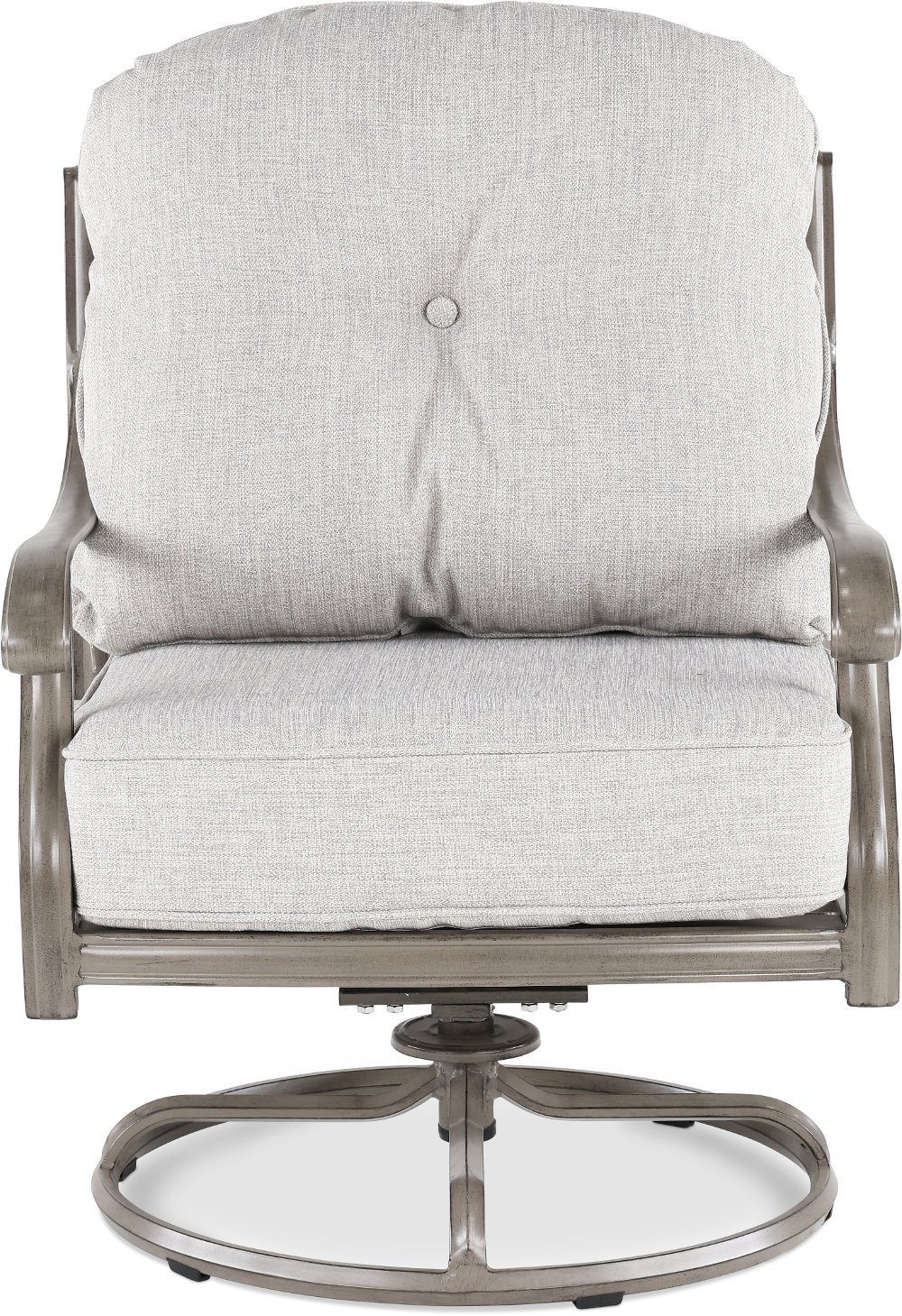 Macan Gray and Beige Patio Swivel Club Rocker