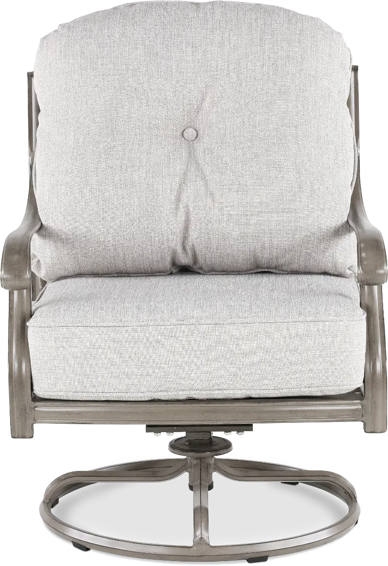 Macan Gray and Beige Patio Swivel Club Rocker