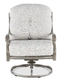 Macan Gray and Off White Patio Swivel Club Rocker