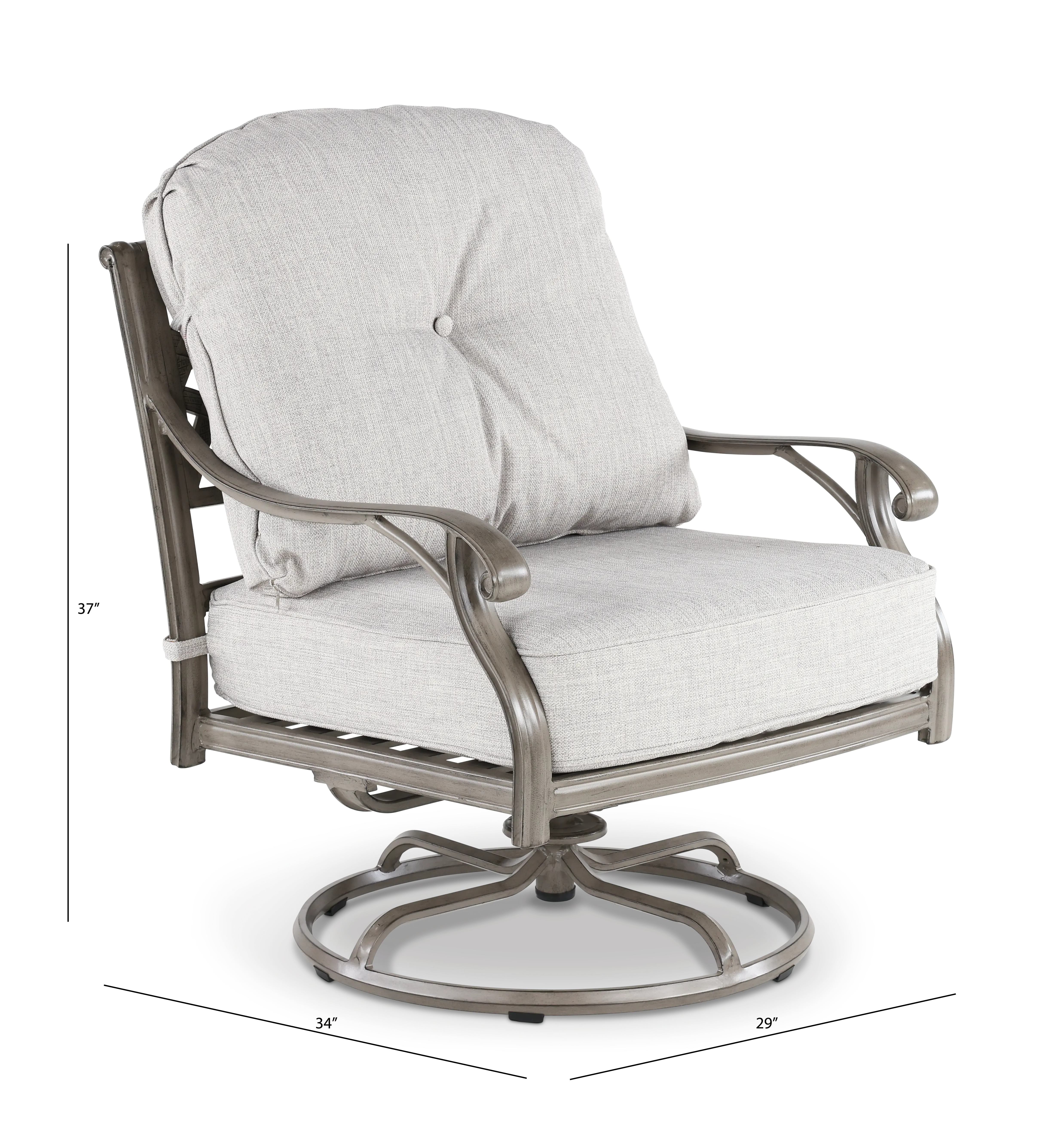 Macan Gray and Off White Patio Swivel Club Rocker-3