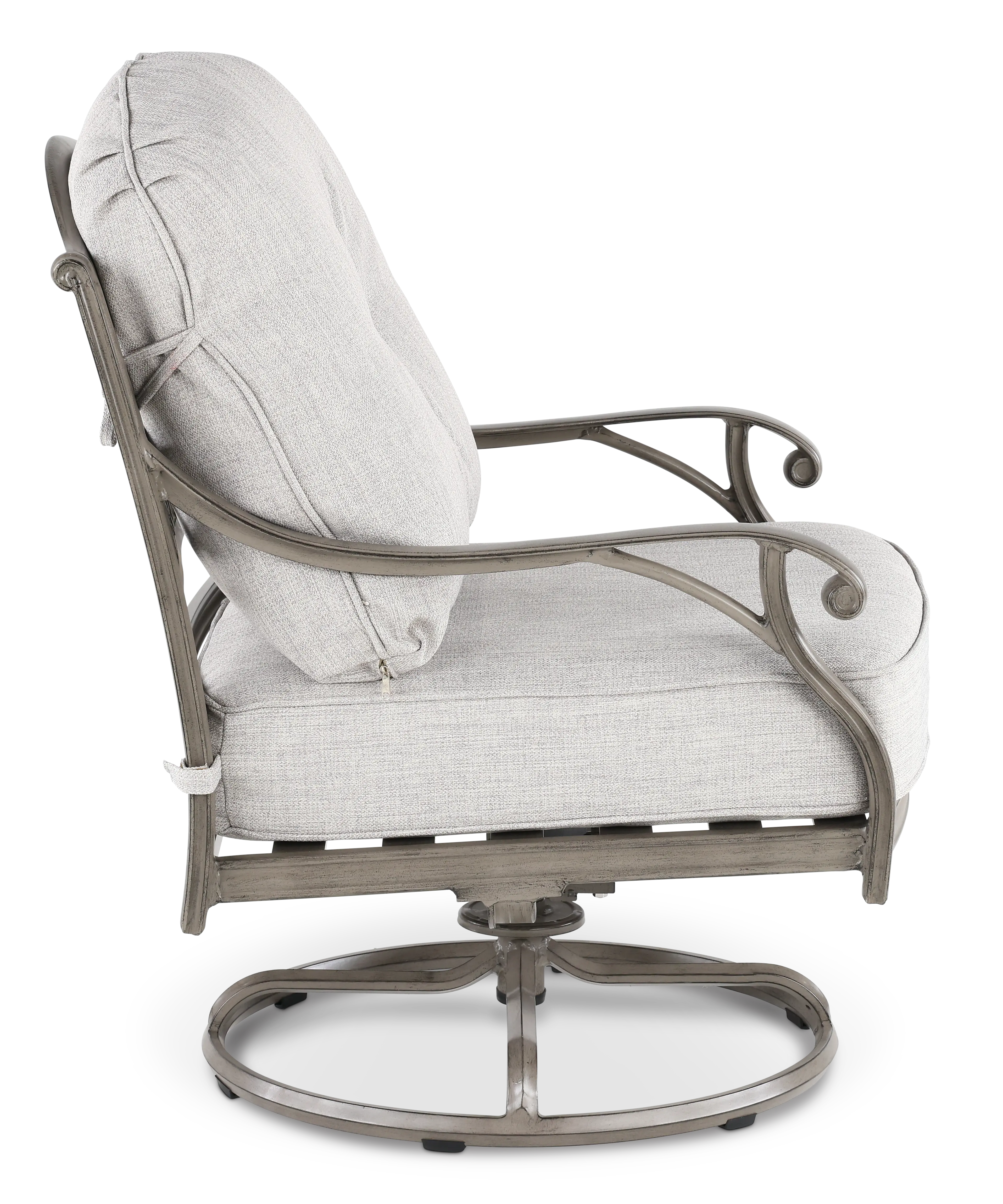 Macan Gray and Off White Patio Swivel Club Rocker-5
