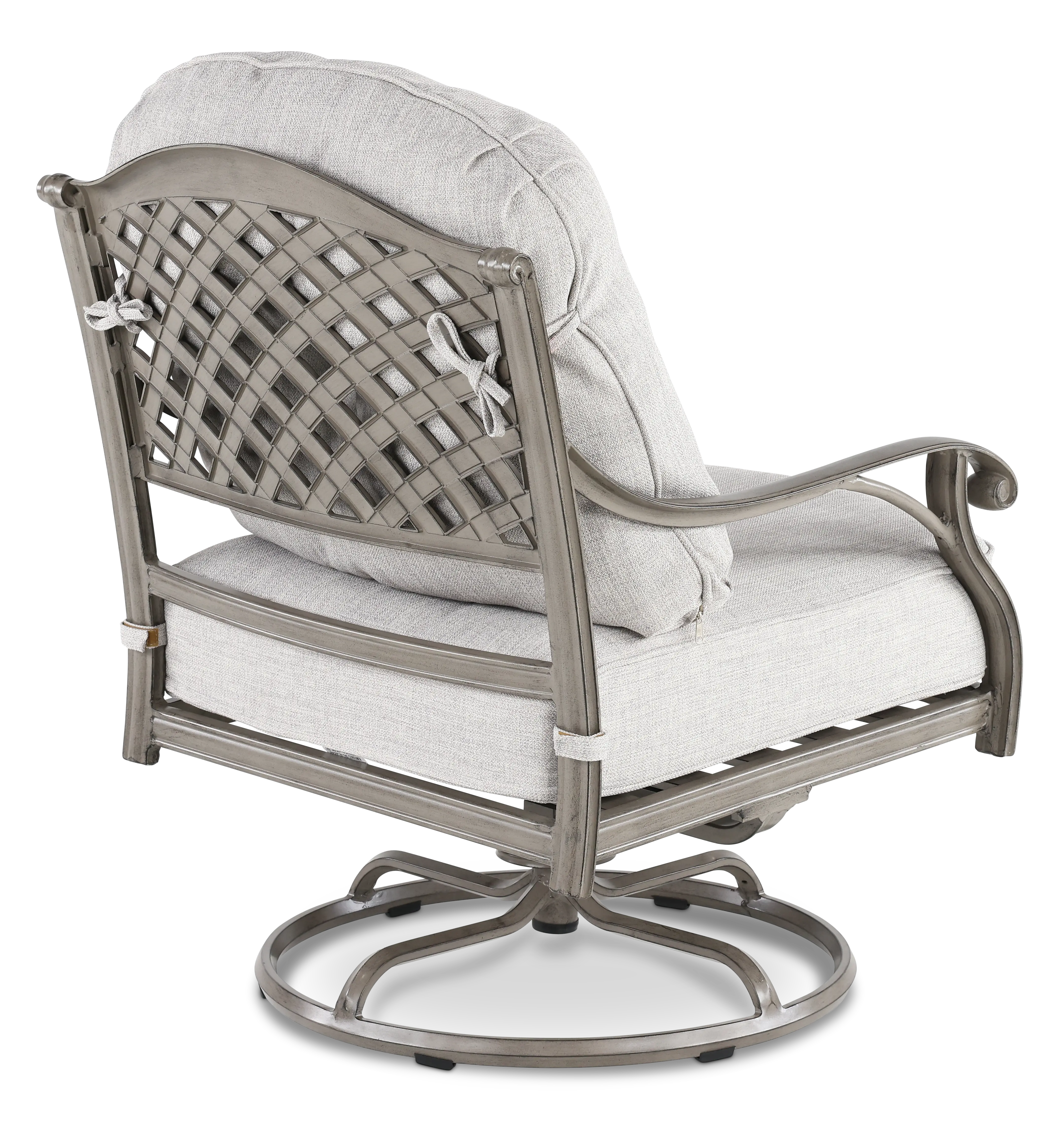 Macan Gray and Off White Patio Swivel Club Rocker-6