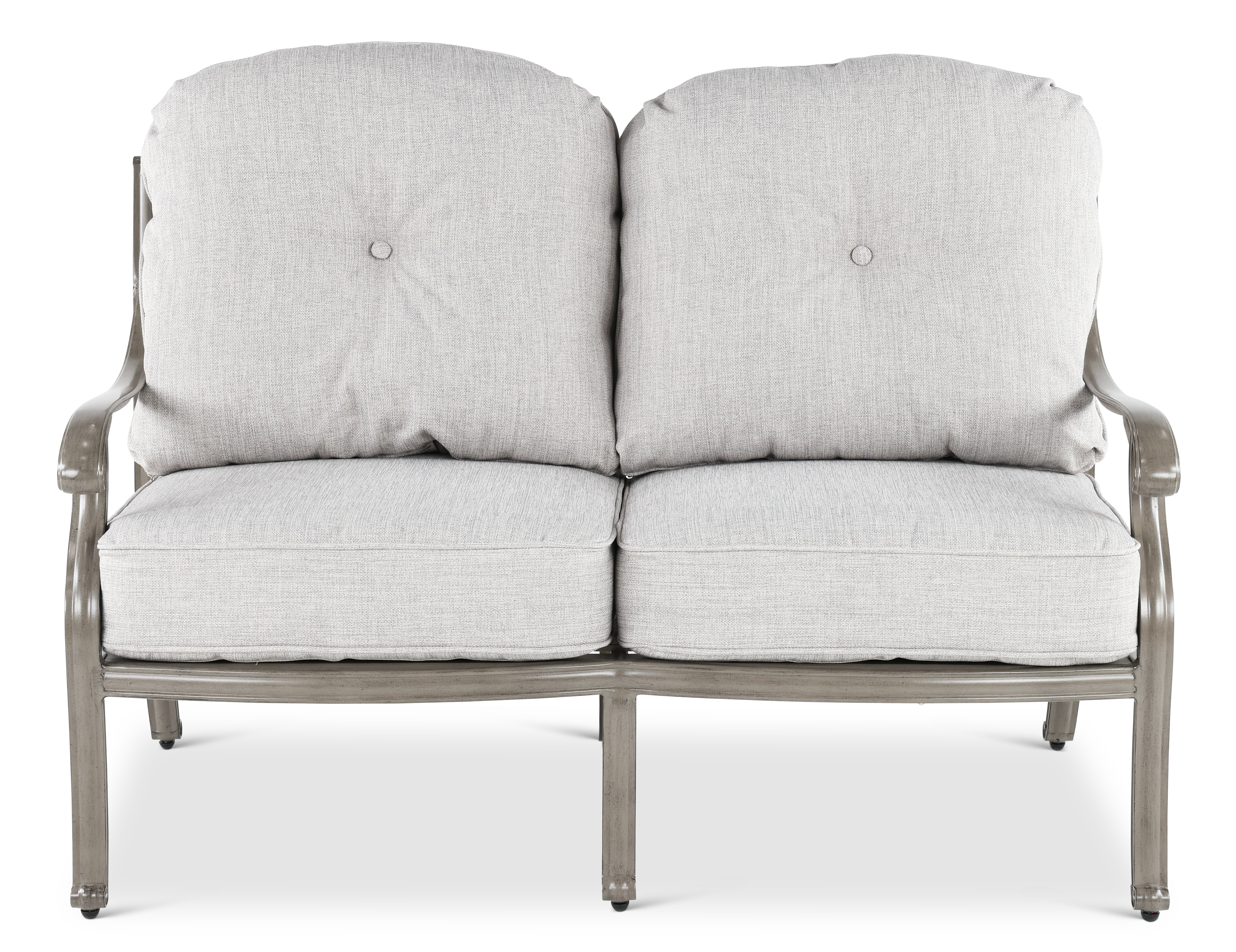 Macan Gray and Off White Patio Loveseat-1