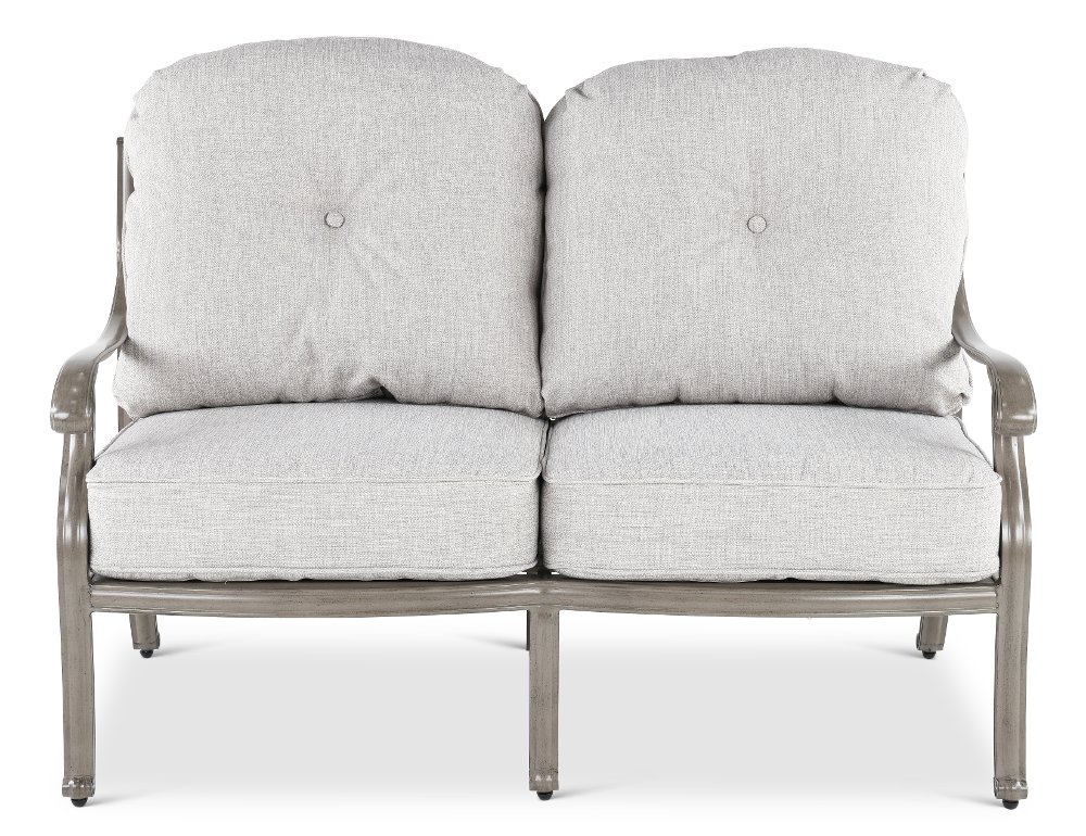 Macan Gray and Off White Patio Loveseat