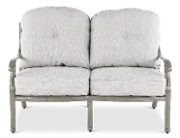 Macan Gray and Off White Patio Loveseat