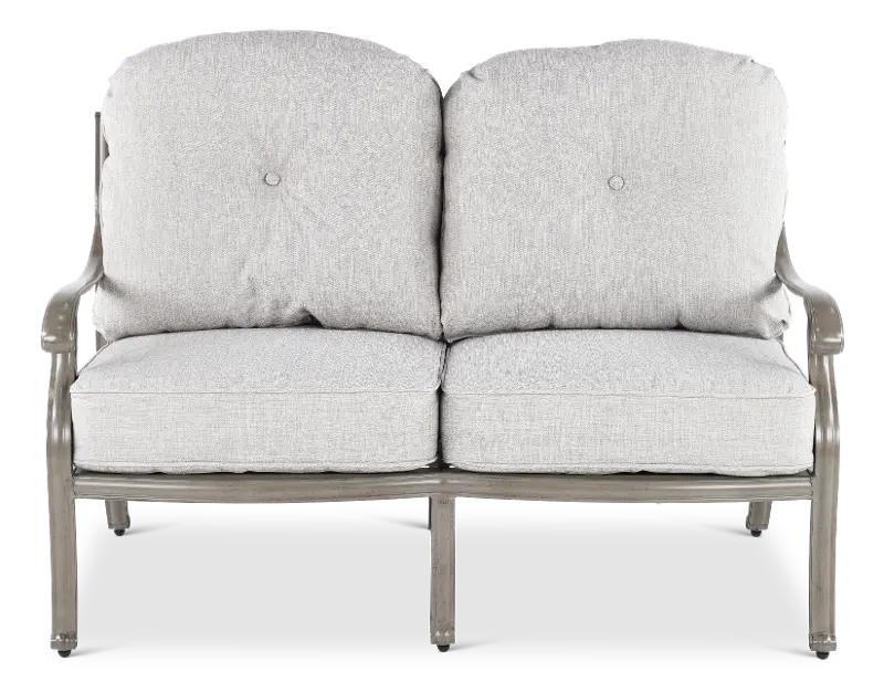 Macan Gray and Off White Patio Loveseat