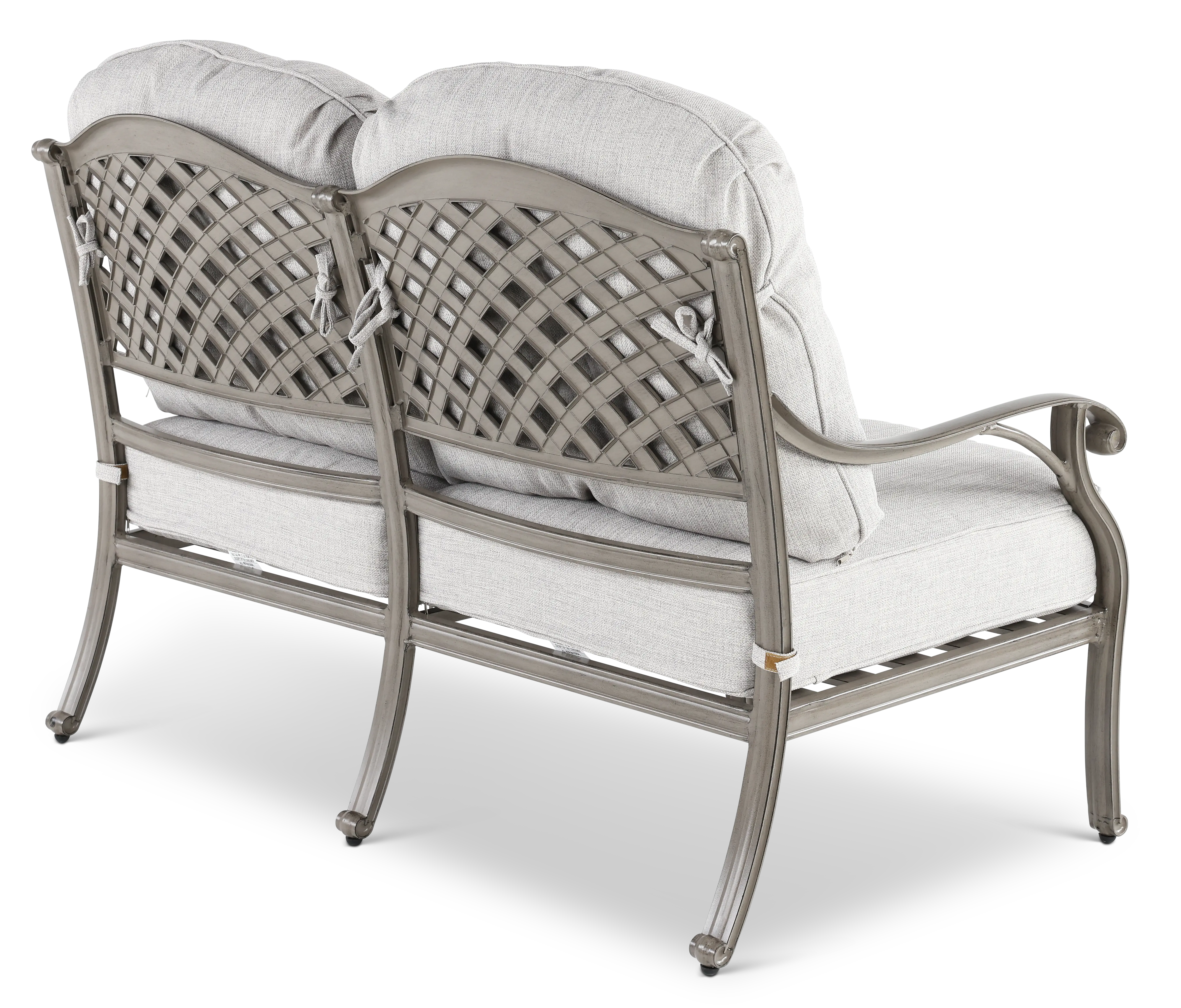 Macan Gray and Off White Patio Loveseat-5