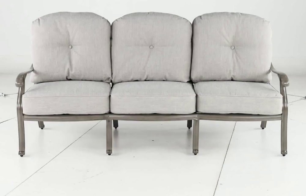 Macan Gray and Off White Patio Sofa