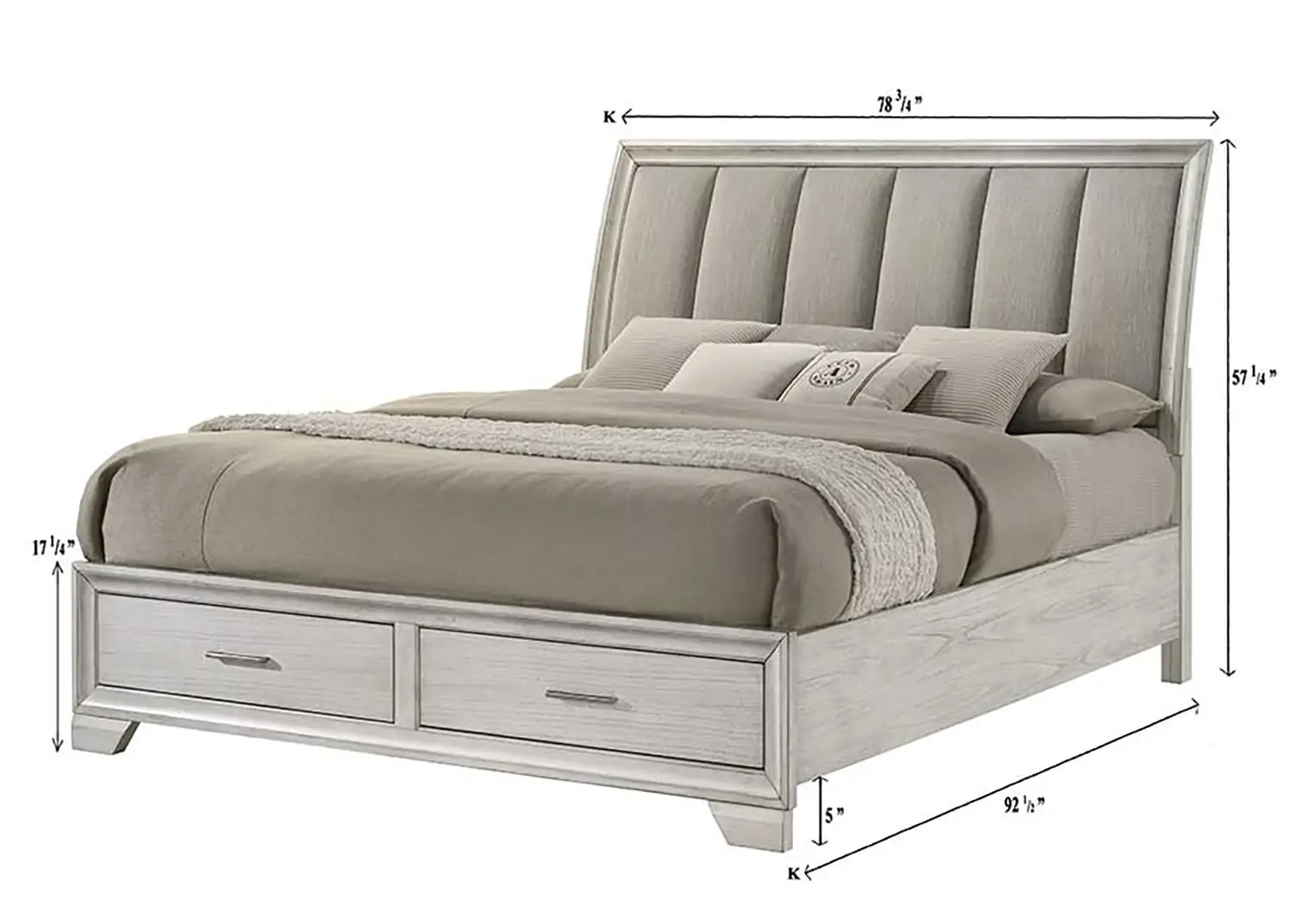 Jace White King Storage Bed-2