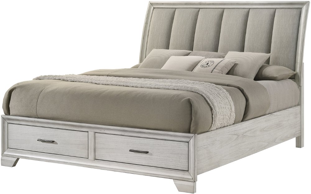 Jace White King Storage Bed