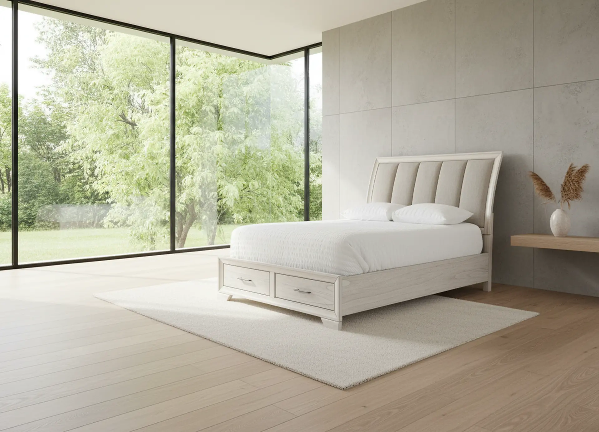 Jace White Queen Storage Bed-2