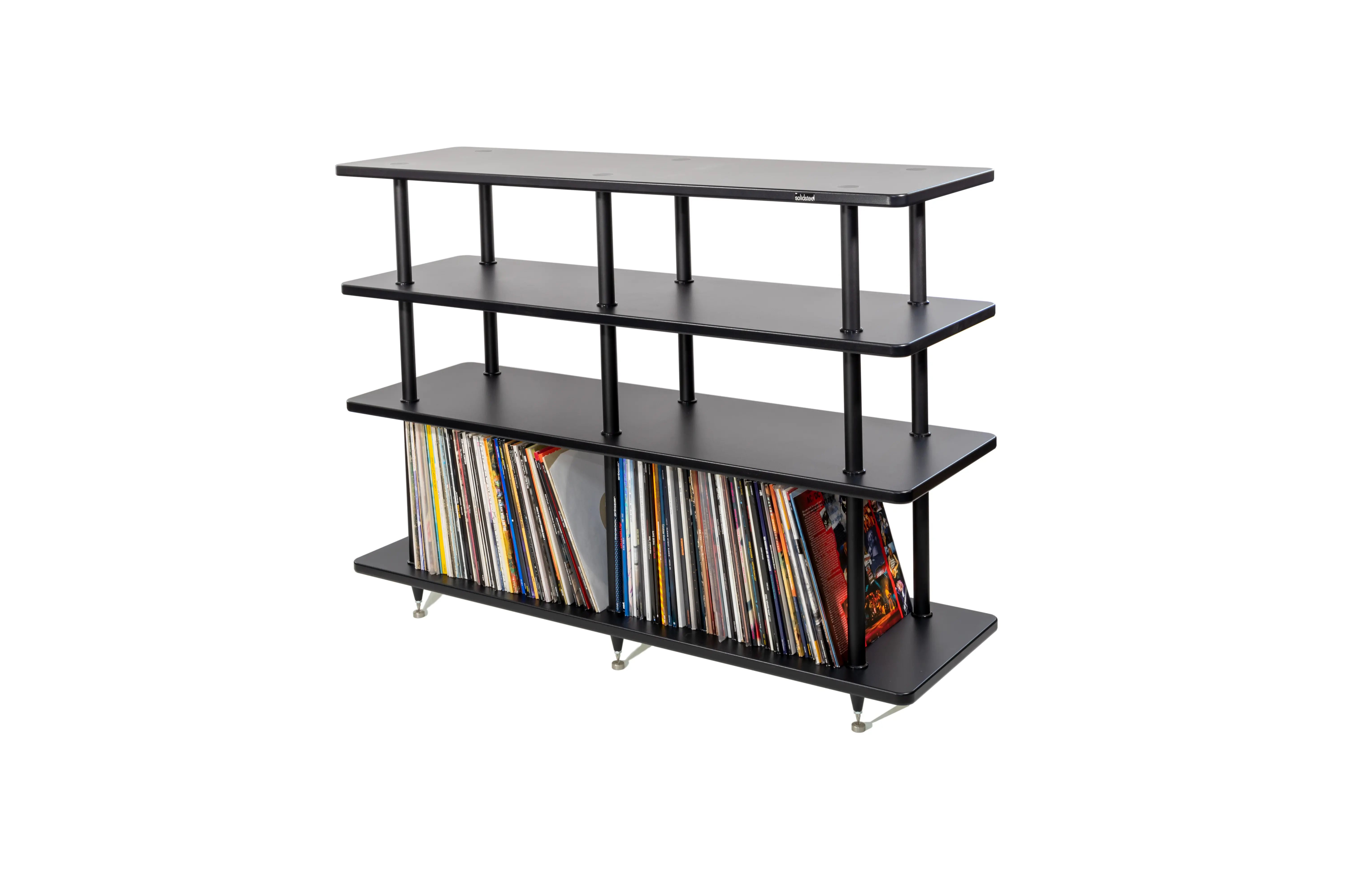 Solidsteel Black Vinyl Record Storage and AV Rack-3
