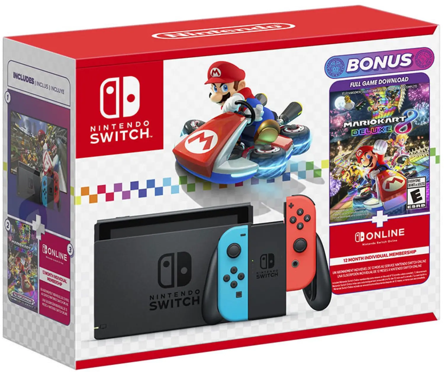 NINT88535SWI Nintendo Switch Game Console Mario Kart 8 Deluxe Bundle-1
