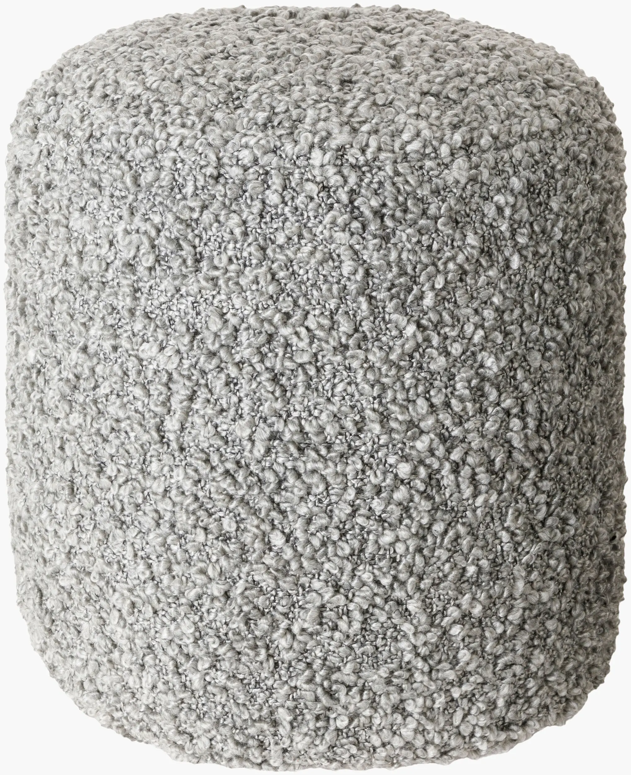MHPF001-181616 Mohave Gray Boucle Pouf Ottoman-2