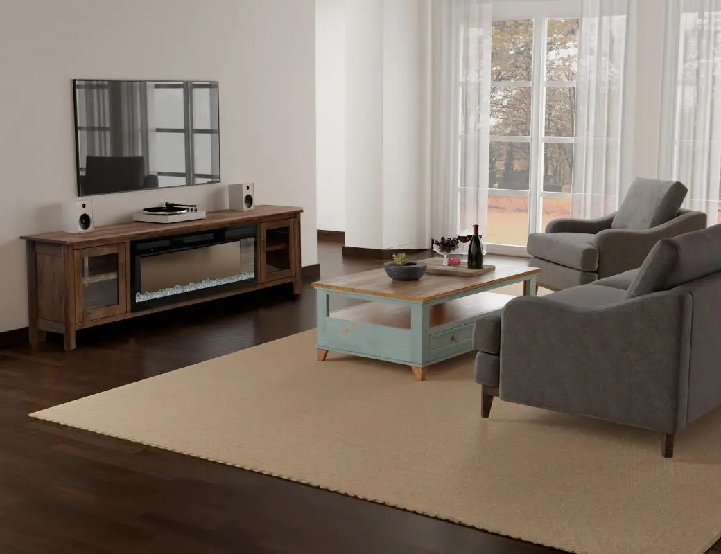 Olympia Brown 93  Fireplace TV Stand-2