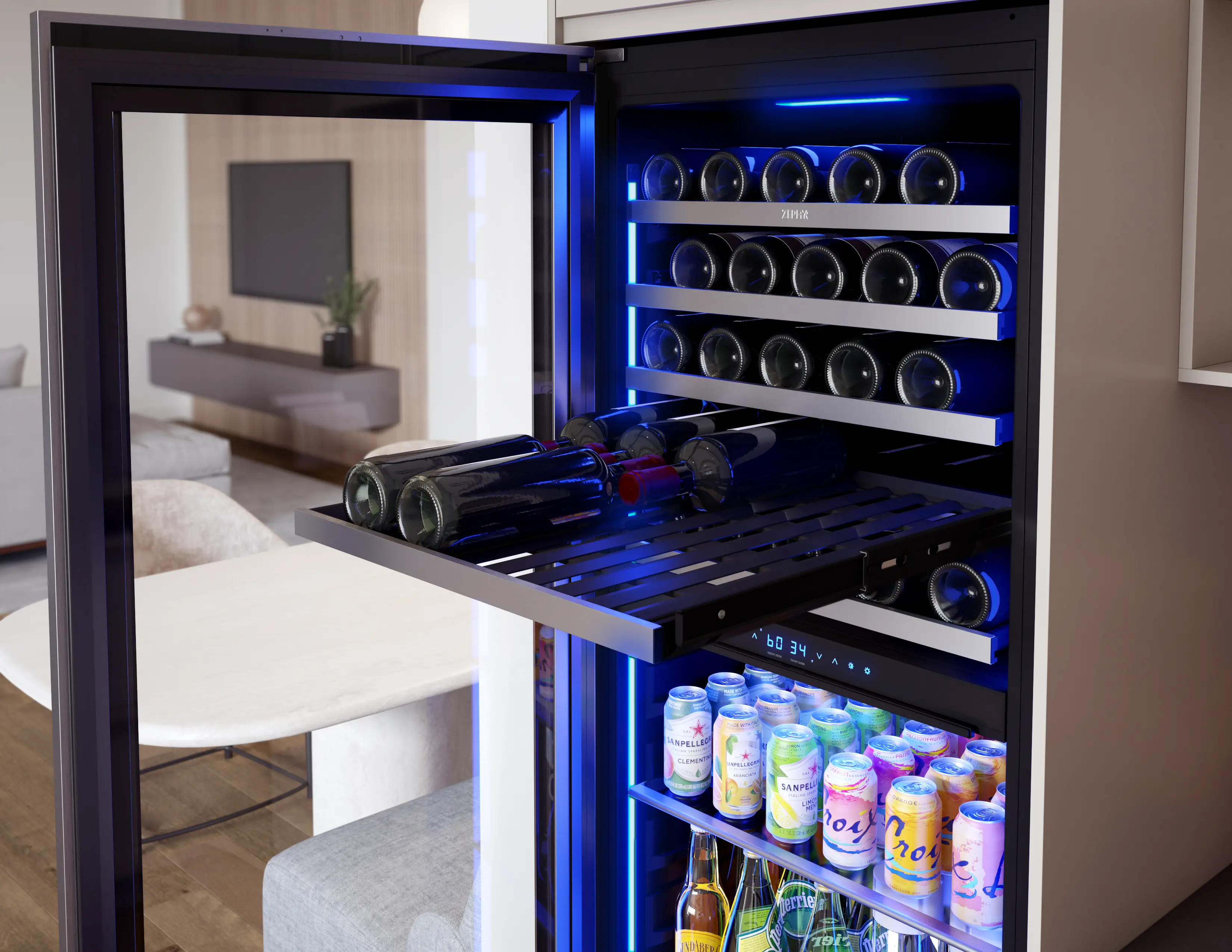 PRWB24F02BG Zephyr Presrv™ Full-Size 132 Bottle Dual Zone Wine Refrigerator-3