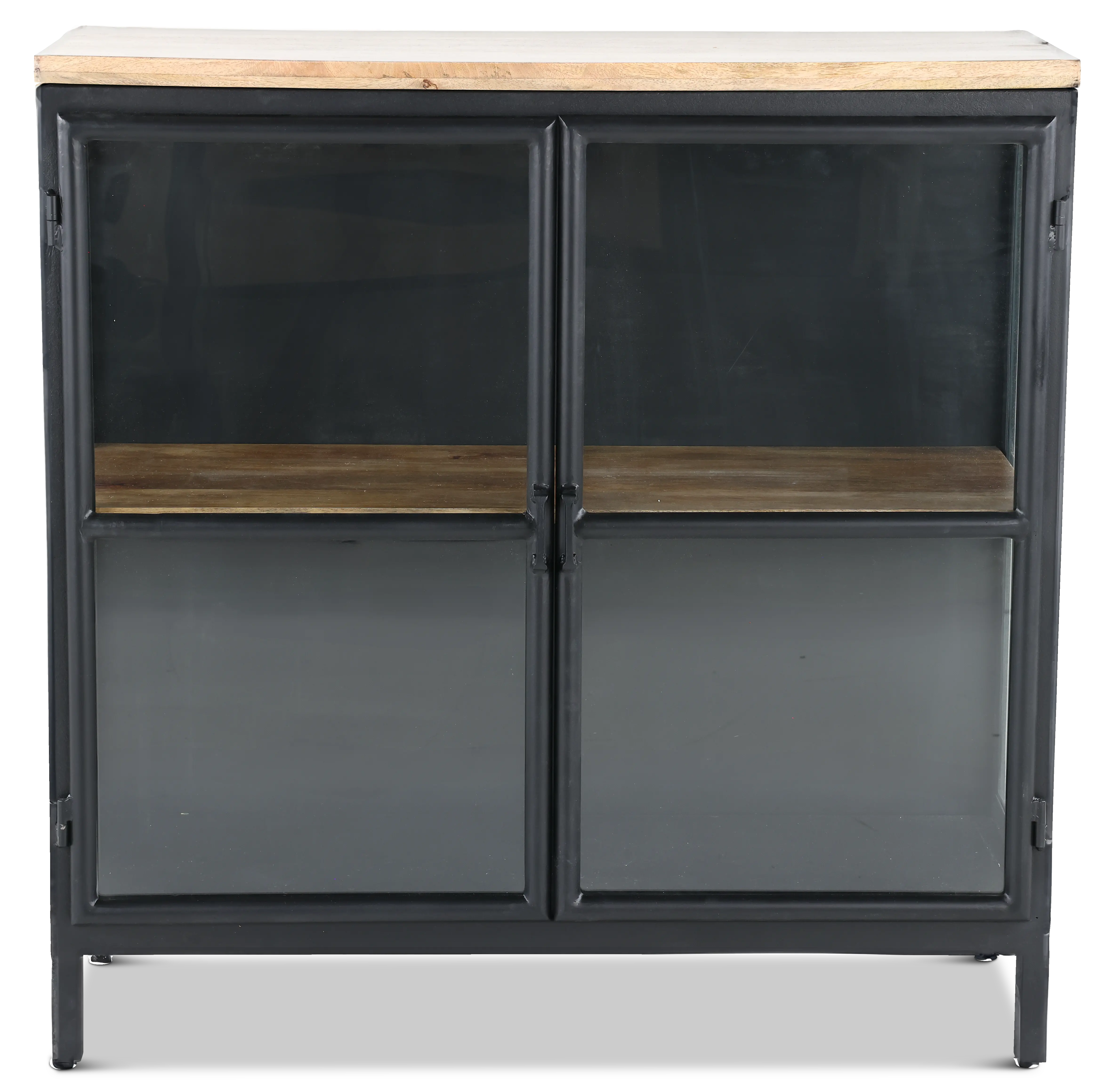 Browder Black and Natural 2-Door Cabinet-1