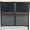 Browder Black and Natural 2-Door Cabinet