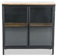 Browder Black and Natural 2-Door Cabinet