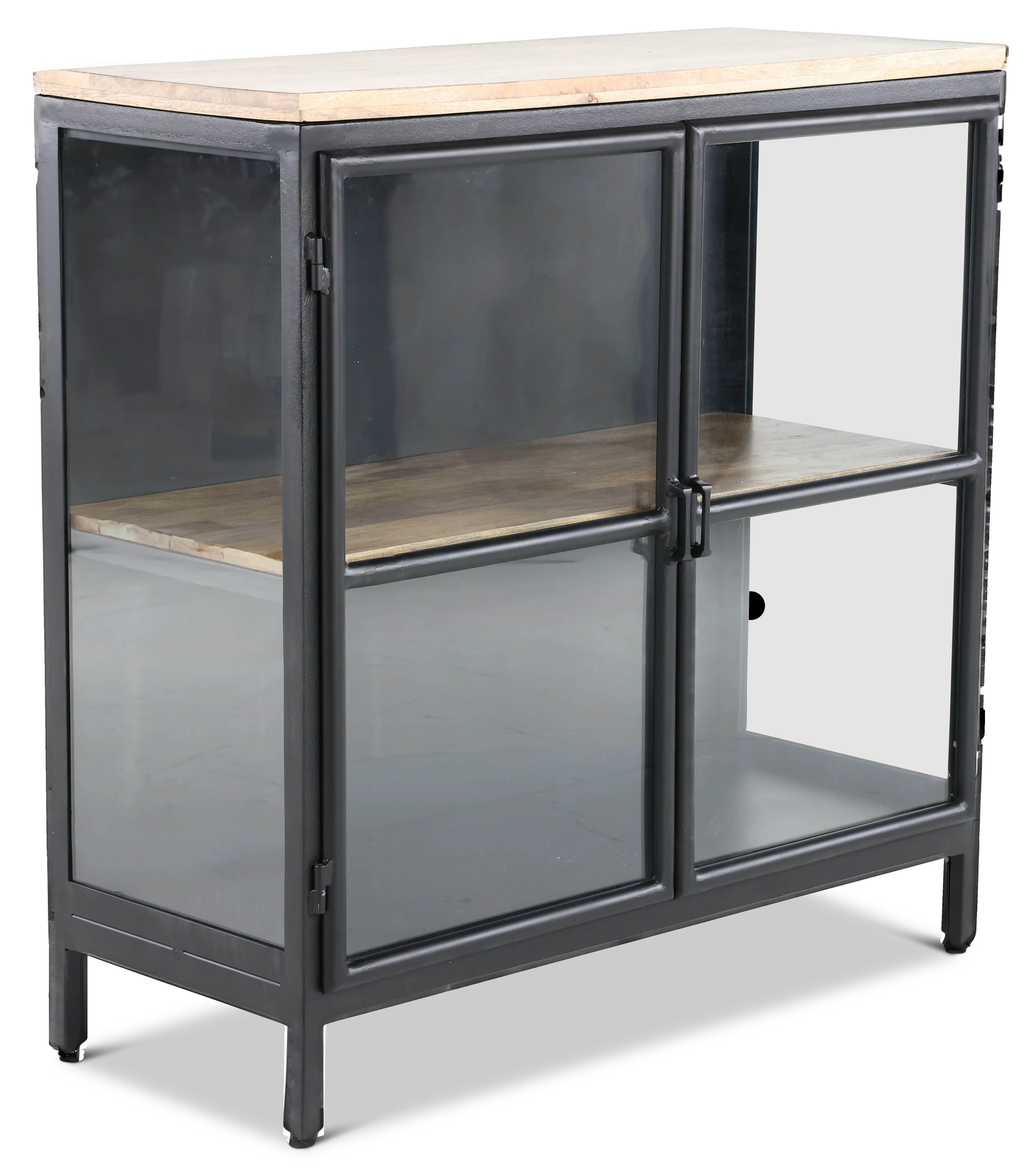 Browder Black and Natural 2-Door Cabinet-4