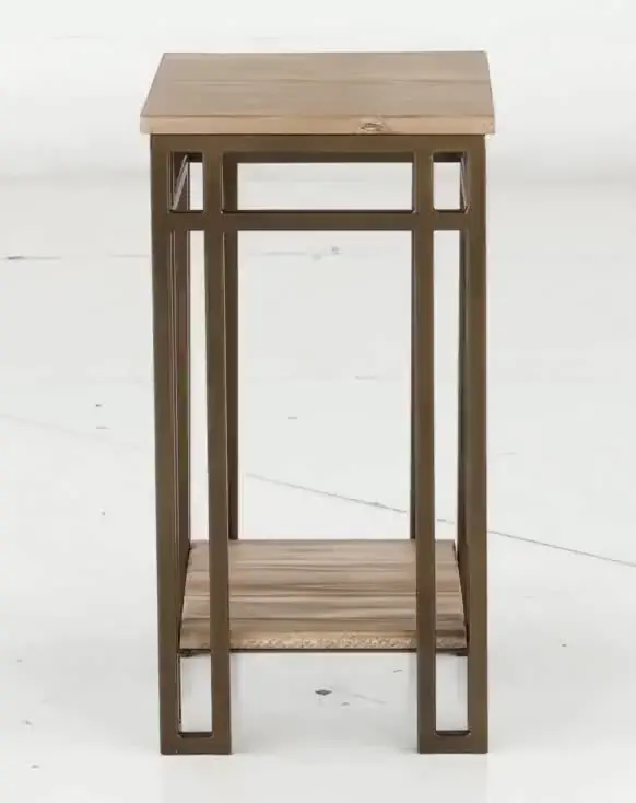 Limestone Brown Chairside Table-6