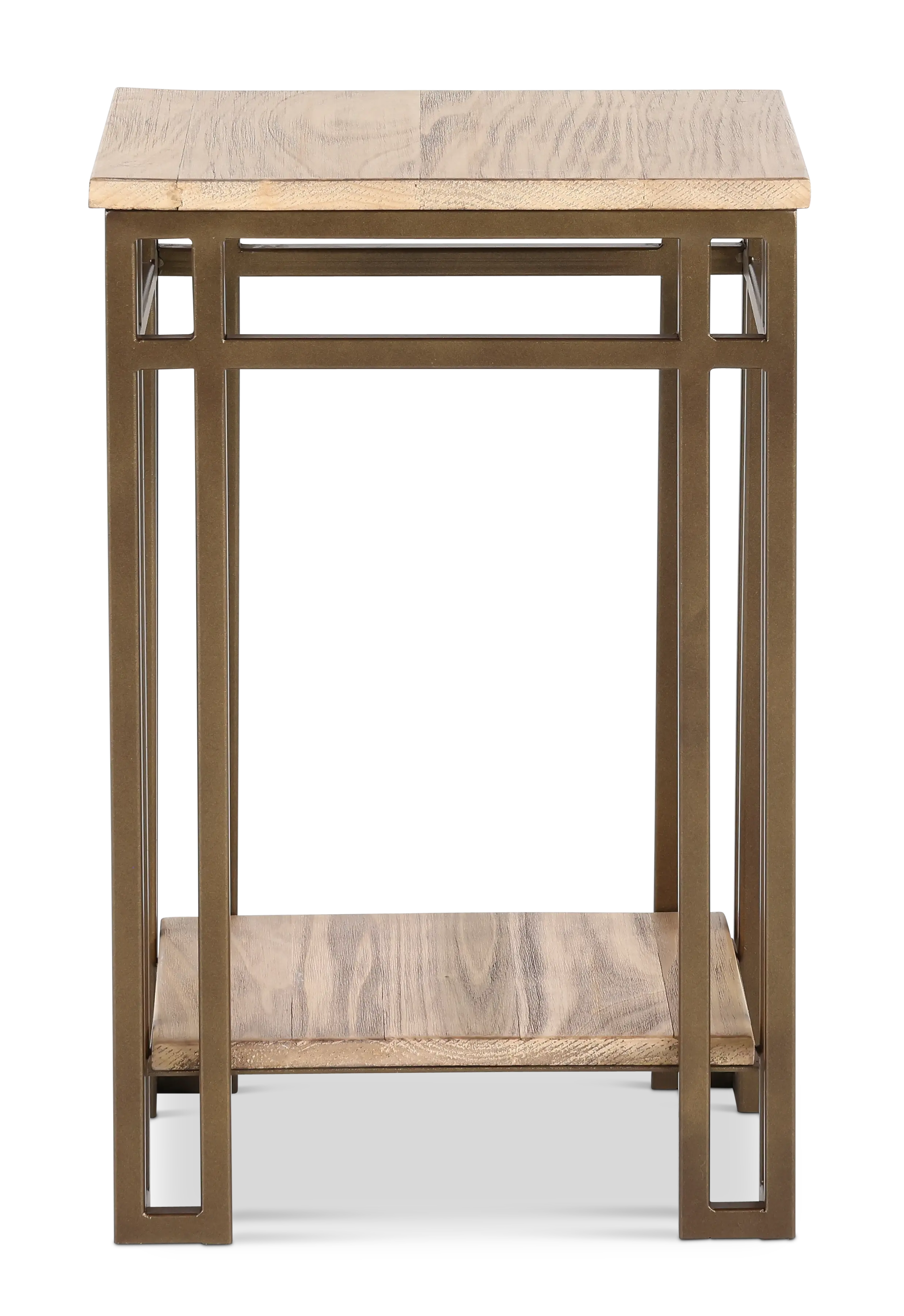 Limestone Brown Chairside Table-7