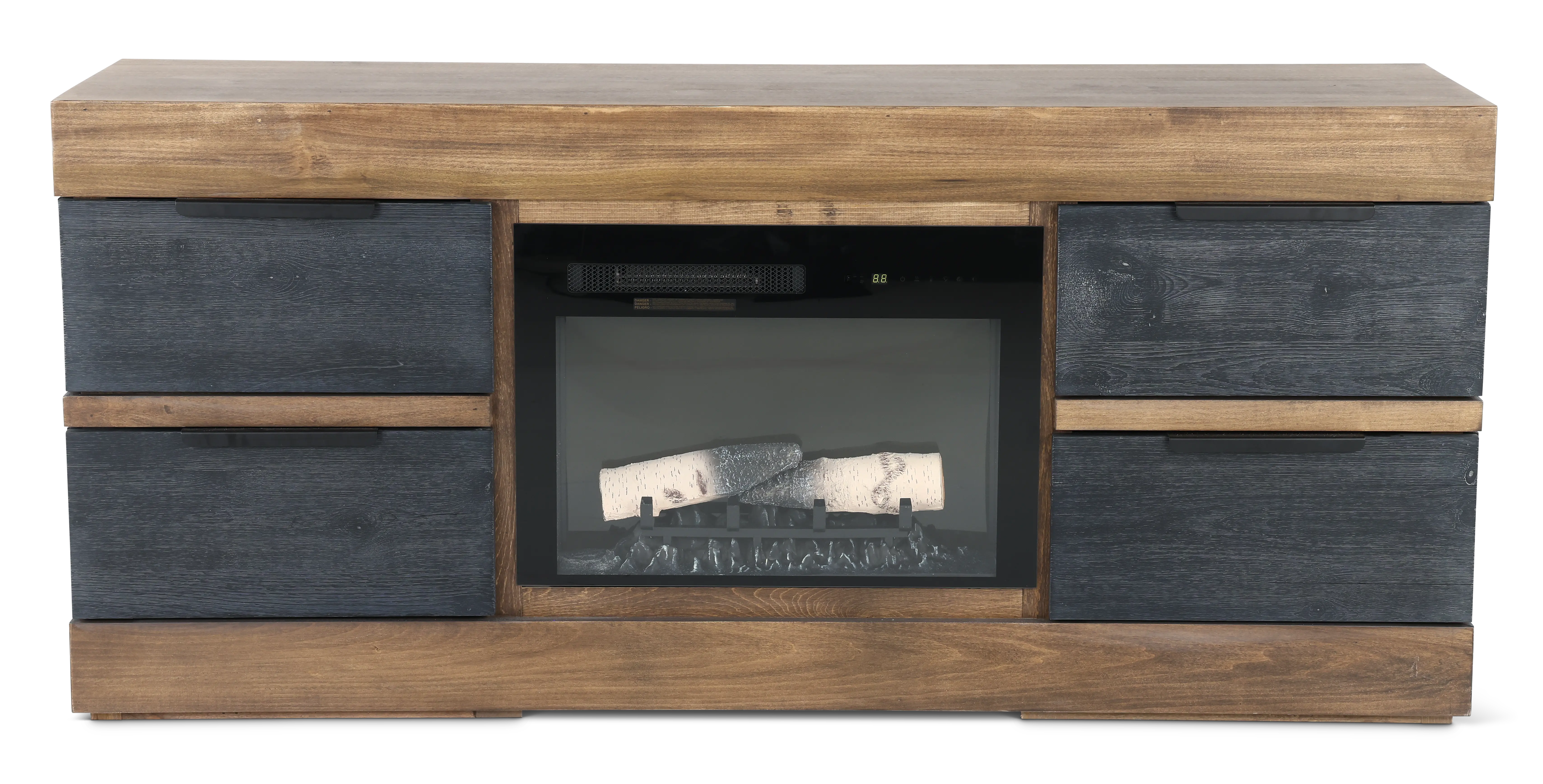 Tuxedo Brown and Black 70  Fireplace TV Stand-1