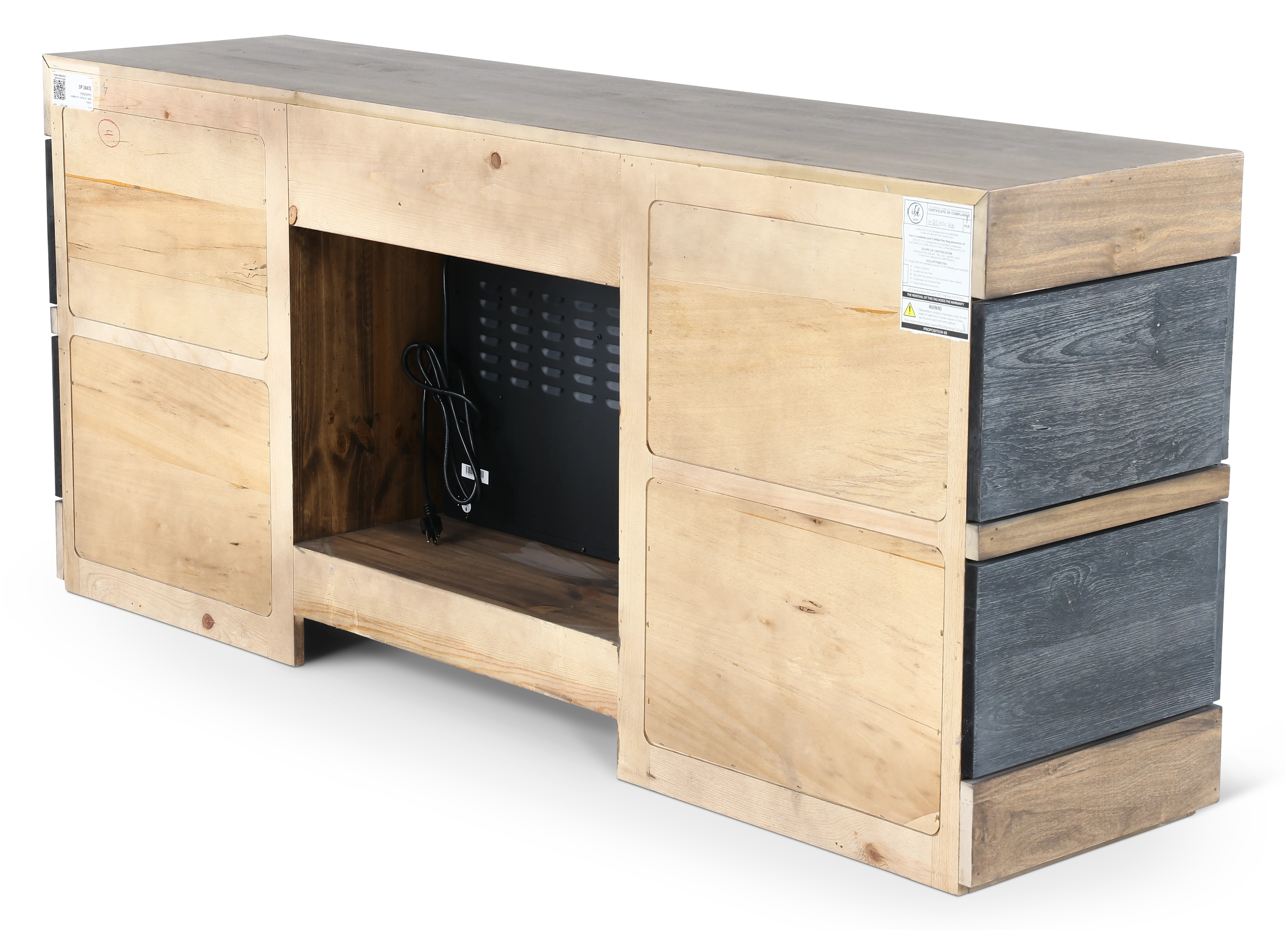 Tuxedo Brown and Black 70  Fireplace TV Stand-10