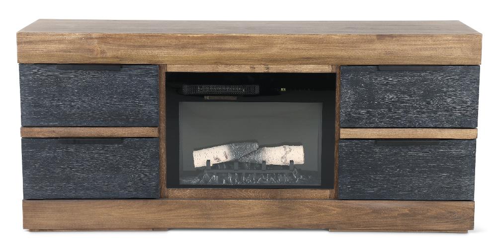 Tuxedo Brown and Black 70" Fireplace TV Stand