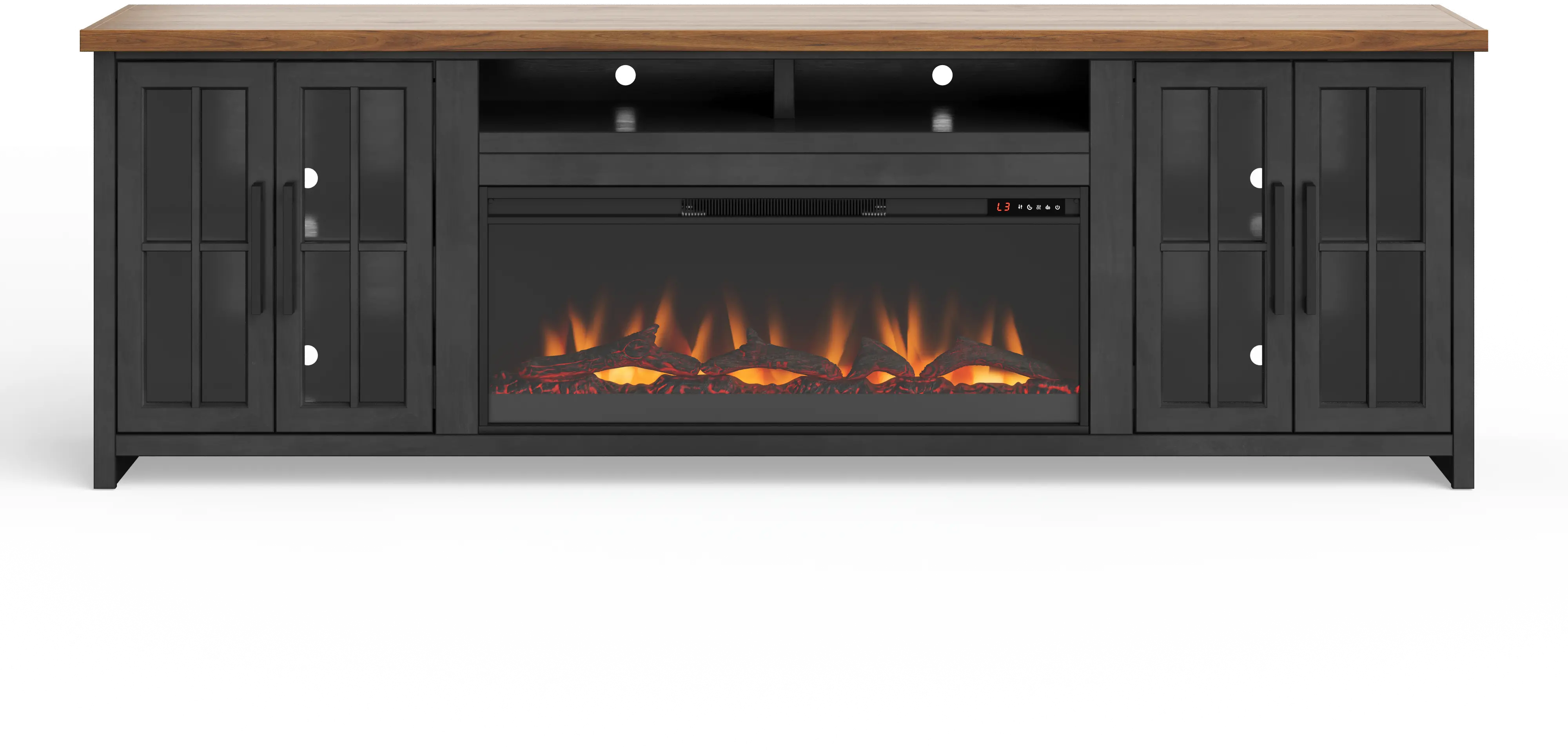 Essex Black and Brown 96  Fireplace TV Stand-1