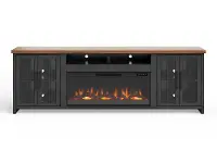 Essex Black and Brown 96  Fireplace TV Stand