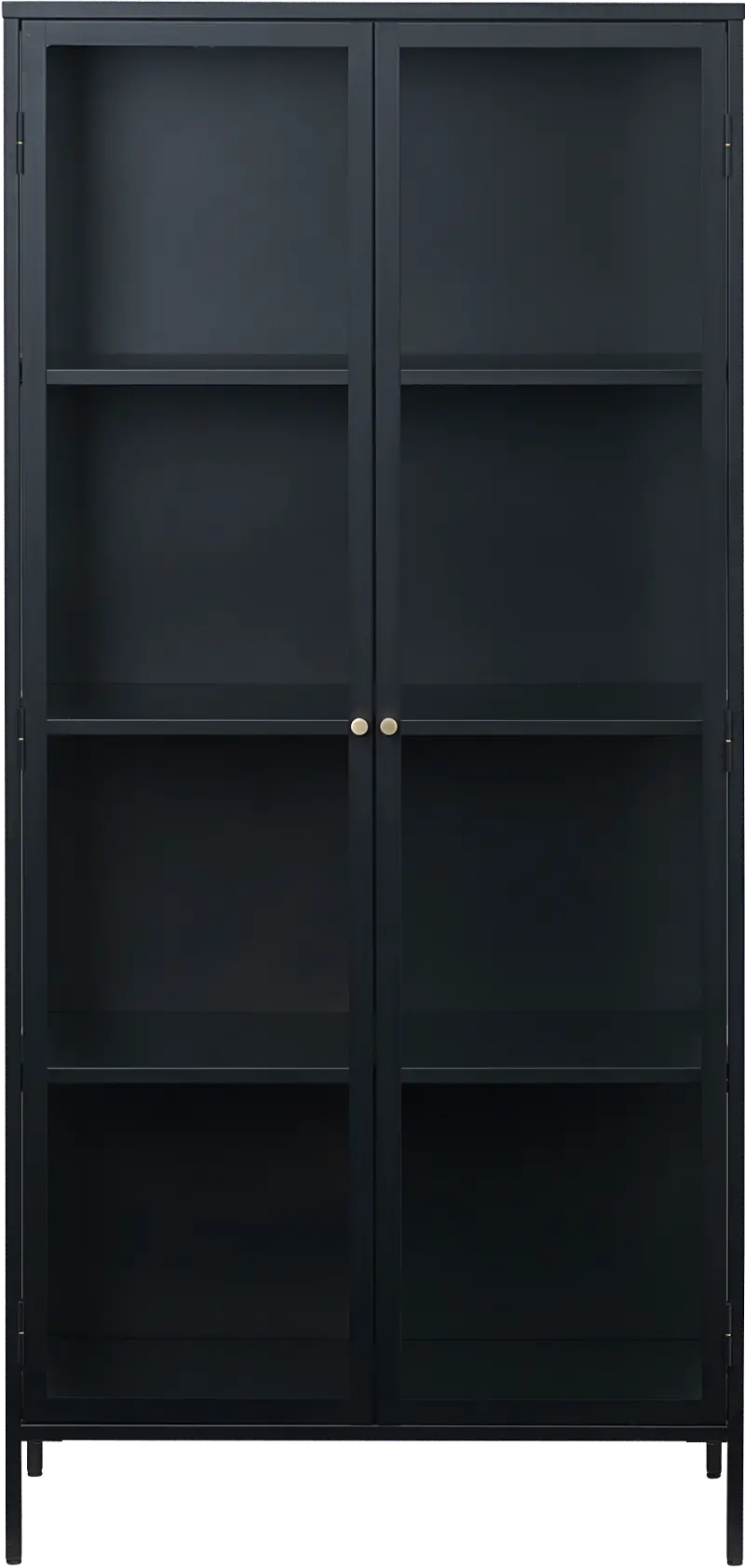 Carmel Black Metal and Glass 75-Inch Tall Cabinet