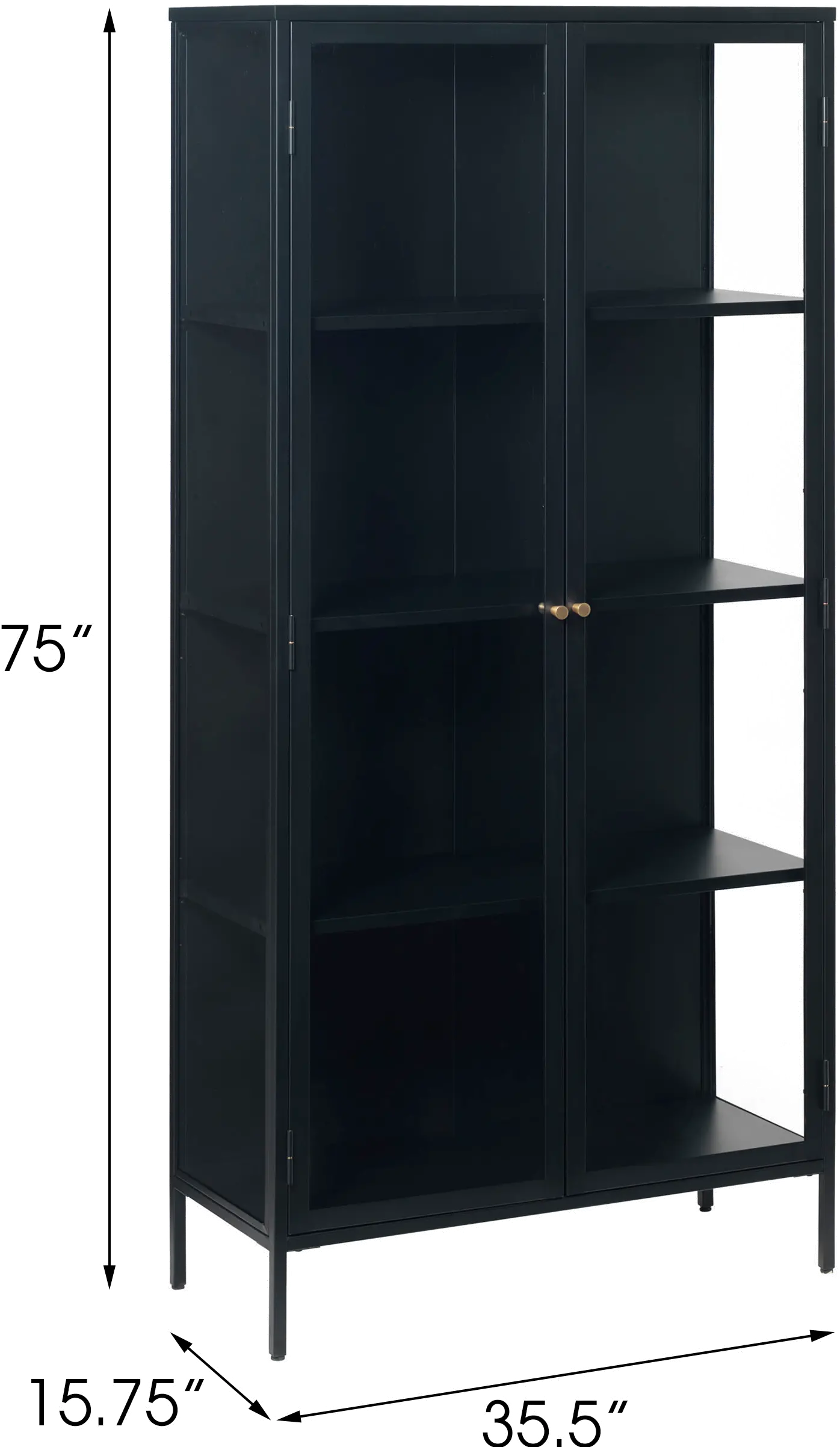 Carmel Black Metal and Glass 75-Inch Tall Cabinet-4