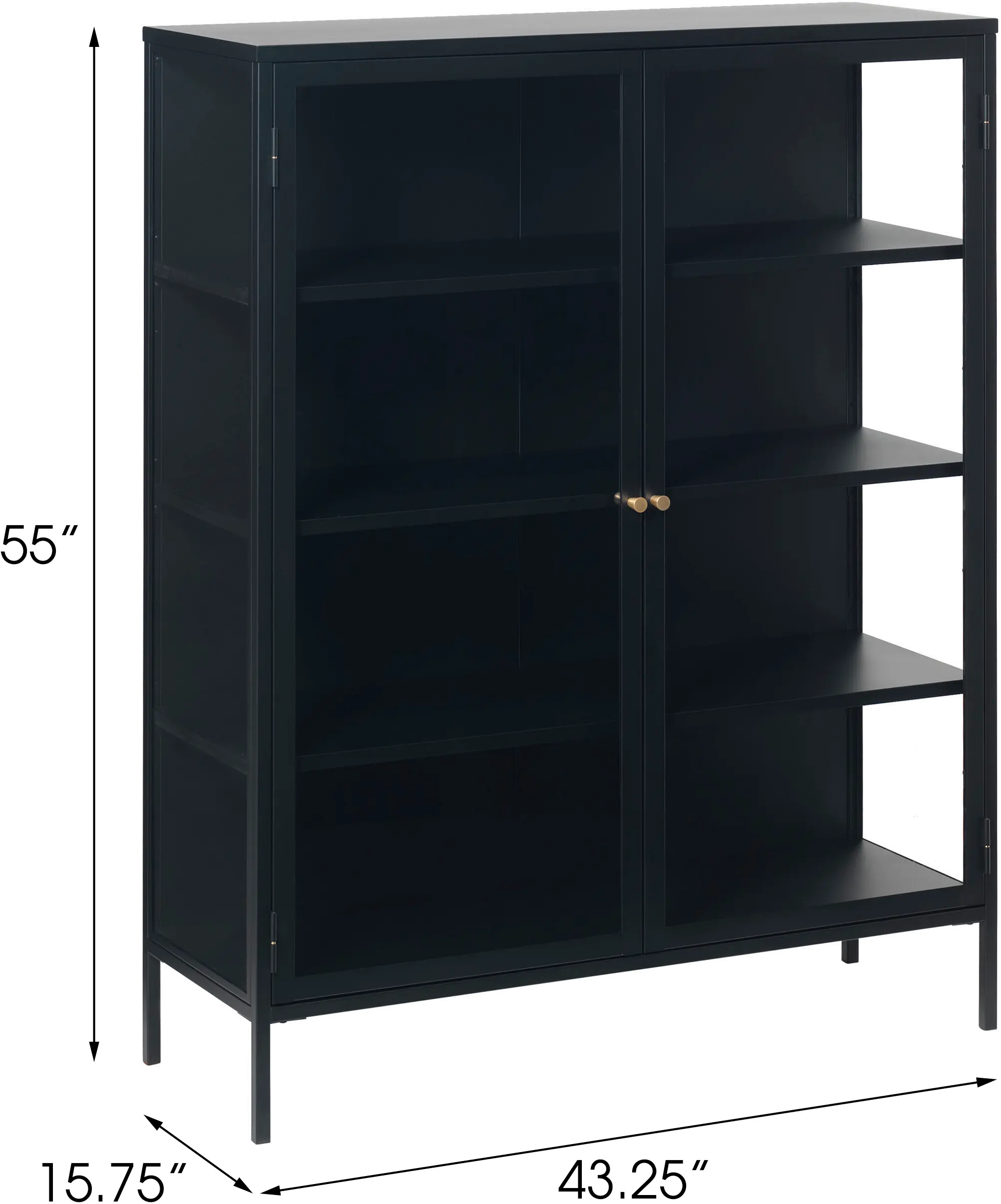 Carmel Black Metal and Glass 55-Inch High Cabinet-4