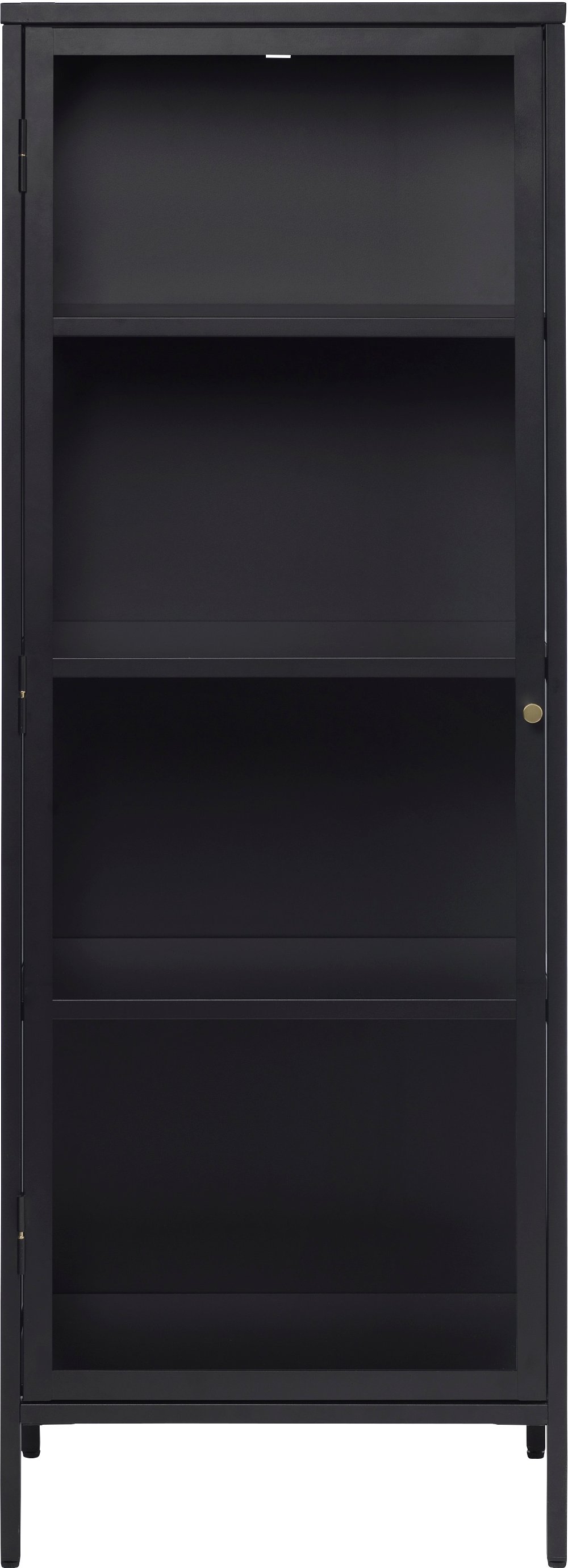 Carmel Black Metal and Glass 63-Inch Tower Cabinet
