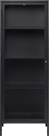 Carmel Black Metal and Glass 63-Inch Tower Cabinet