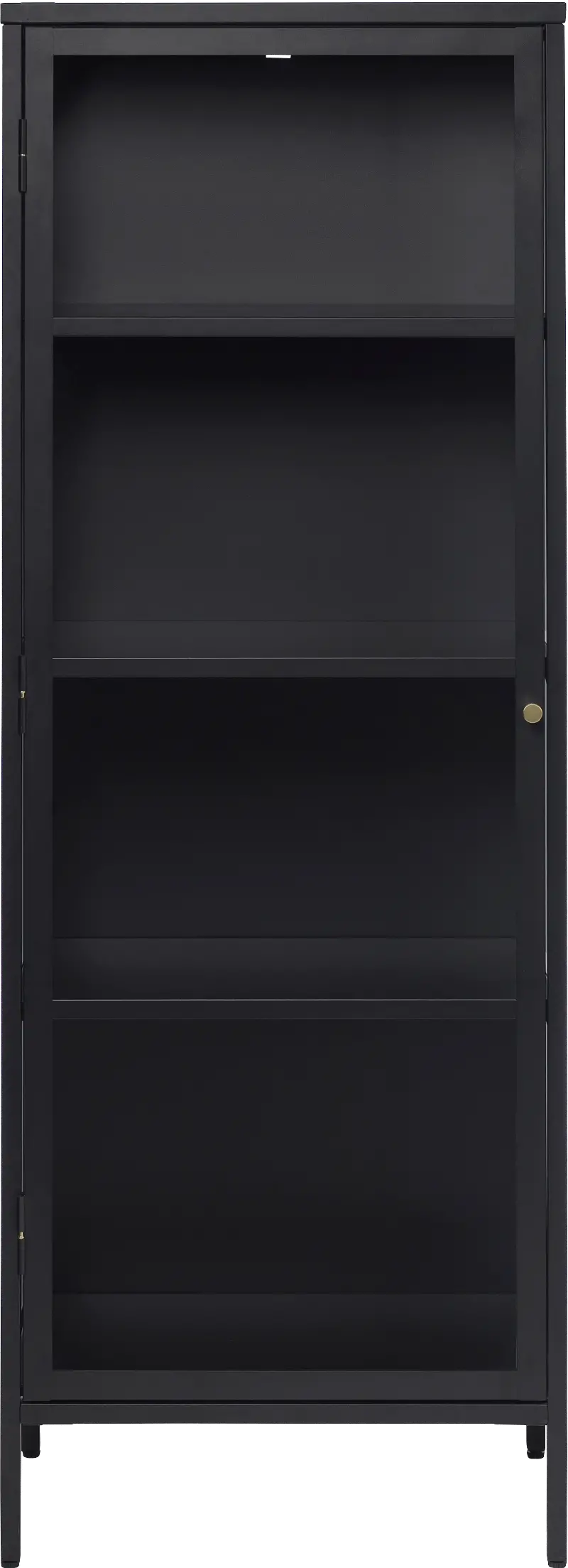 Carmel Black Metal and Glass 63-Inch Tower Cabinet