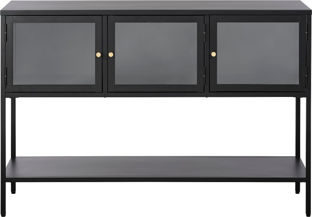Carmel Black & Metal and Glass 52-Inch Wide Sideboard