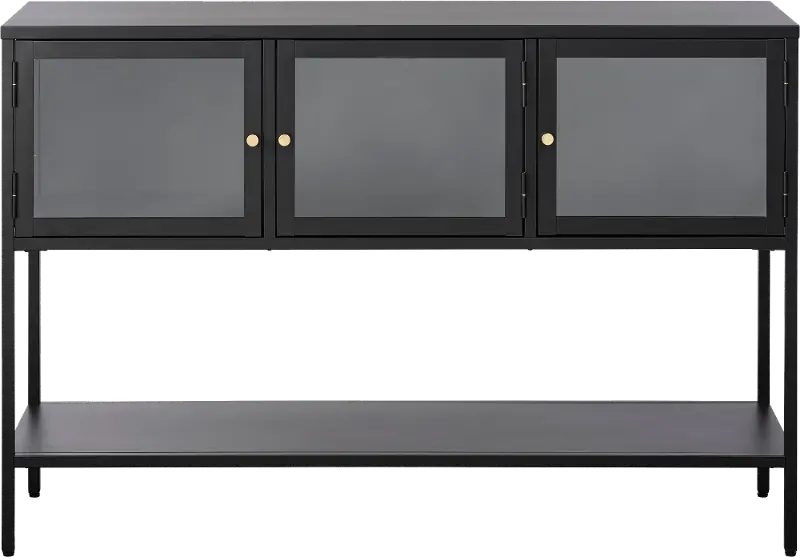 Carmel Black & Metal and Glass 52-Inch Wide Sideboard