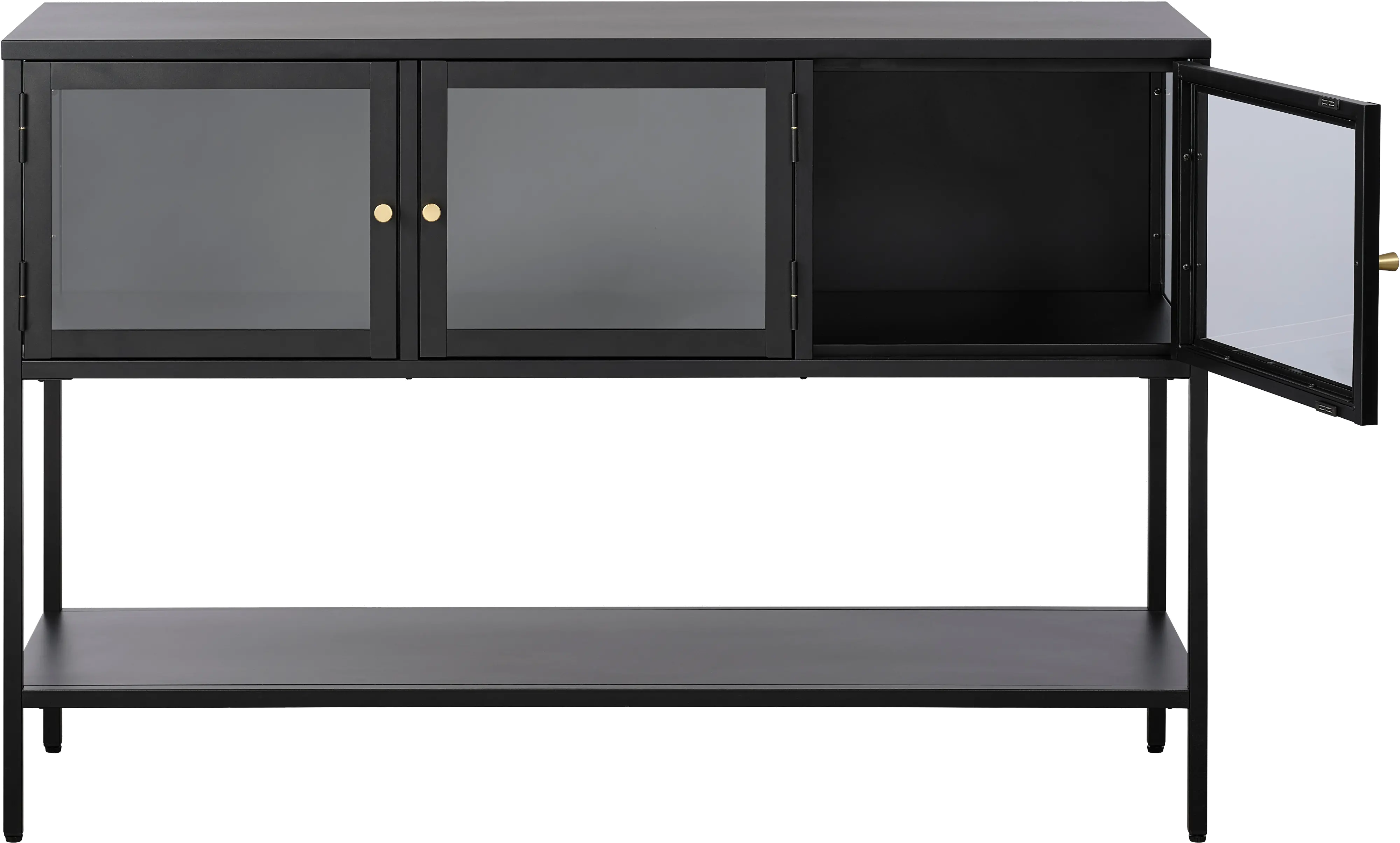 Carmel Black & Metal and Glass 52-Inch Wide Sideboard-4
